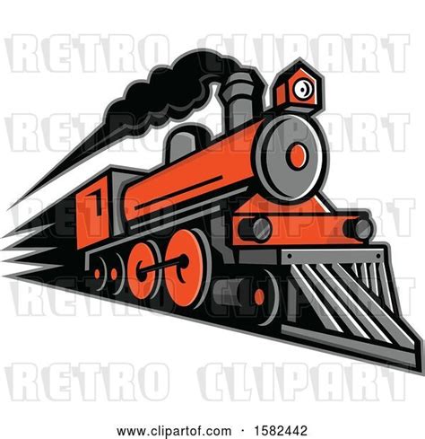 Vector Clip Art Of Retro Steam Locomotive Train By Patrimonio 48692