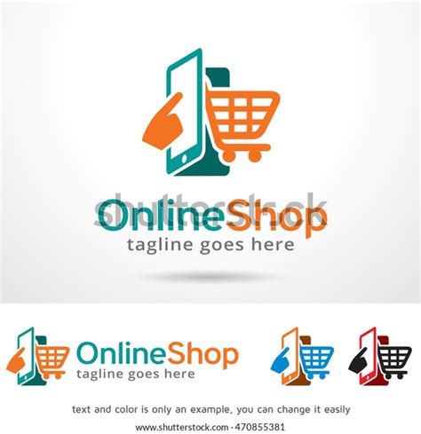 online shop logo template design vector stock vector
