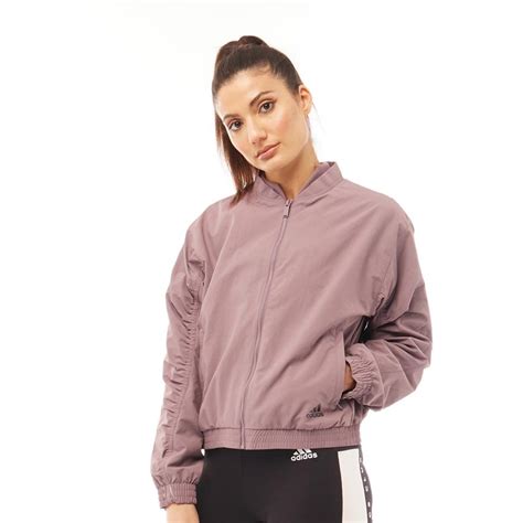 adidas dames athletic tech bomber performance jas paars