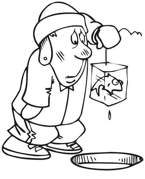 ice fishing fisherman coloring page coloring sky coloring pages