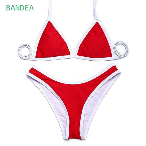 bandea bikini 2017 sexy women swimwear swimsuit patchwork halter high