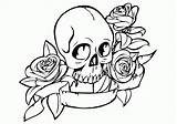 Skull Coloring Pages Roses Skulls Flowers Sugar Drawing Cool Easy Skeleton Rose Printable Drawings Calavera Print Deer Wiggles Color Step sketch template