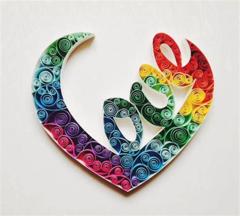 quilling art love heart unique gift march gift wedding etsy