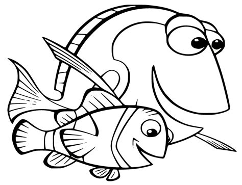 dory  marlin finding nemo coloring page  printable coloring pages