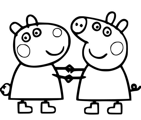 peppa  su mejor amiga suzy sheep coloring pages peppa pig coloring
