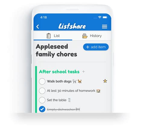 shared shopping  chore lists   family  flatshare listshare app