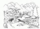 Coloring Nature Pages Adults Kids Popular sketch template