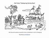 Thanksgiving Coloring First Sheet Solus Chef Printables Printable Mayflower Large Box Right sketch template