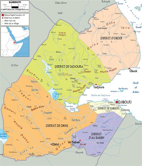 Large Political And Administrative Map Of Djibouti With