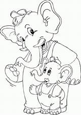 Coloring Elephant Son Dad Pages Printable Kids Drawing Embed sketch template