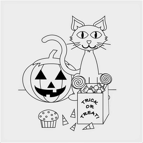 black cat coloring pages halloween