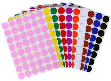 circles  mm labels  dots multi color stickers  colors