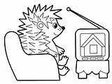 Tv Coloring Pages Print Coloringtop sketch template
