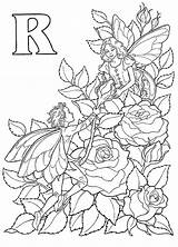 Coloring Pages Kids Adults Fairy Rose Flower Print Dessin Printable Fairies Elfjes Alfabet Adult Roses Alphabet Fun Gif Color Kleuren sketch template