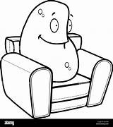 Couch Potato Cartoon Stock Smiling Sitting Happy Alamy sketch template