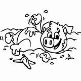 Pig Mud Coloring Pages Rolling Piglet Pigs Toddler Printable 230px 21kb Olivia sketch template