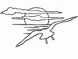 Gaviota Tramonto Soleil Coucher Coloriage Gaviotas Imprimer Mewa Seagulls Dessin Coloriages Puesta Kolorowanki Mewy Sunsets Gabbiano Dzieci Volando Alas Słońca sketch template