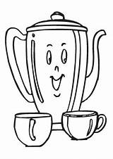 Kanne Ausmalbilder Tassen Tasse Speisen Malvorlage Ausdrucken Malvorlagen Kaffee sketch template