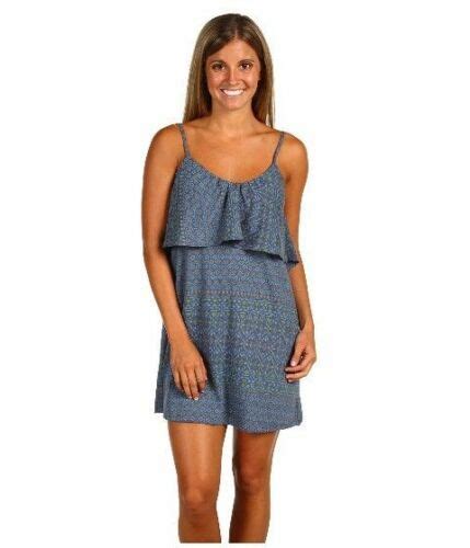 New Womens Sundress Small O Neill Dress Song Bird Spaghetti Strap Blue