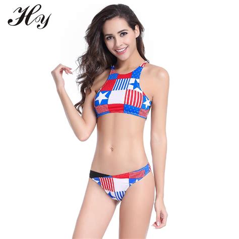 american flag swimsuit bikini padded bandeau swimsuit women bikini set