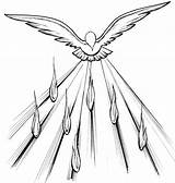 Holy Spirit Coloring Pentecost Pages Dove Drawing Outline Catholic Drawings Jesus sketch template