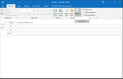 Create And Add Email Signature In Ms Outlook 2016