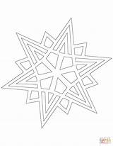 Snowflake Coloring Spiky Pointed Pages sketch template