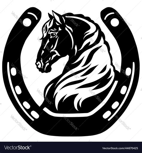 head  horse  horseshoe silhouette royalty  vector