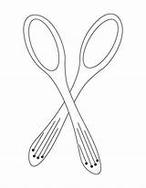 Teaspoon Spoons Getdrawings Coloringhome Plate sketch template