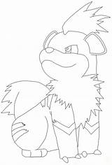 Growlithe Coloring Pokemon Lineart Pages Deviantart Template sketch template