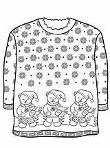 Sweater Foute Kerst Kersttrui Jumper Jumpers Beertjes Aangeklede Warm Ausmalbilder Scribblefun sketch template