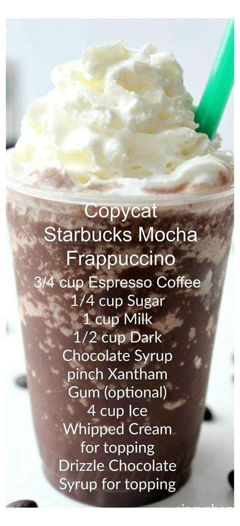 copycat starbucks mocha frappuccino homemade espresso drinks how