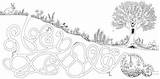 Coloring Enchanted Forest Template sketch template