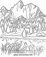Coloring Parks National Park Teton Grand Pages Printables Usa Go Places Print Next Back sketch template