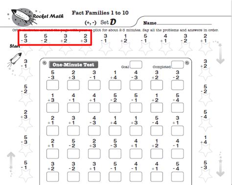 rocket math addition worksheets az