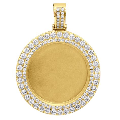 customizable memorial pendants collection  yellow gold diamond medallion ct