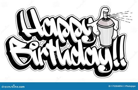 happy birthday graffiti card readable graffiti style text   hand