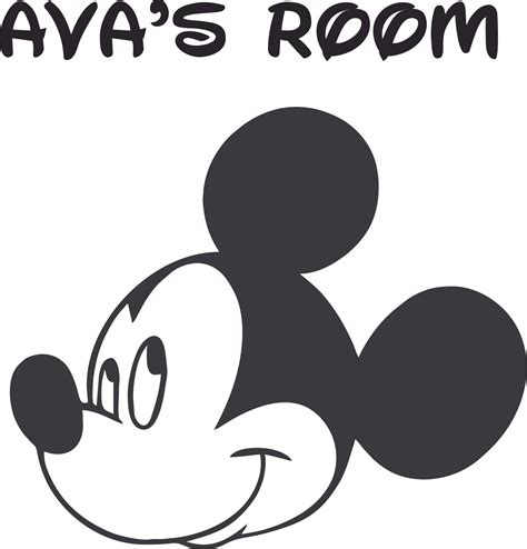 the mickey mouse head cartoon character vinyl customized name decal