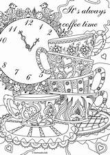 Coloring Pages Adult Coffee Books Adults Printable Time Therapy Sheets Book Always Color Tea Favoreads Inspirational Kids Messages Colouring Mandala sketch template
