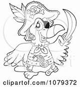 Pirate Parrot Pirates Outlined Royalty Visekart Clipart Illustrations Vector Clipartof sketch template