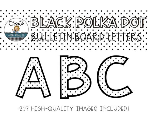 black polka dot bulletin board letters classroom decor bulletin