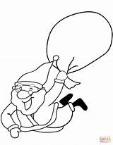 Santa Claus Coloring Pages Christmas Flying Printable Print Color Drawing sketch template