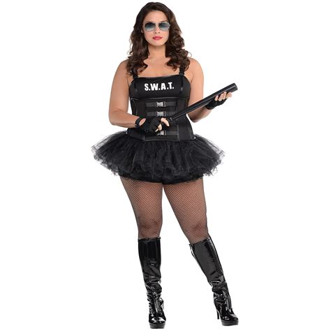 womens hot swat costume plus size police corset tutu