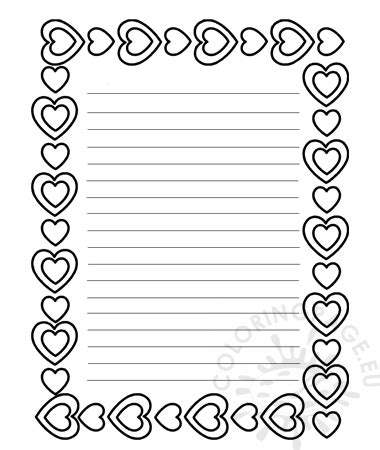 printable valentines day writing paper coloring page