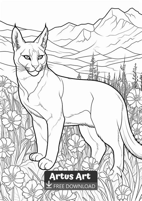 caracal coloring page  kids    coloring page