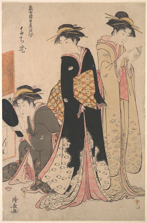 Torii Kiyonaga Three Geishas Of Tachibana Street In Their Room
