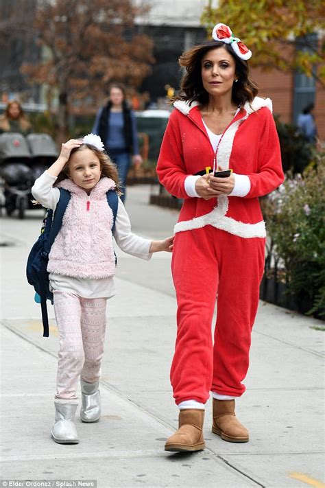 bethenny frankel dresses as santa while with her daughter daily mail online
