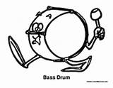 Percussion Drum Cartoon Bass Music Coloring Pages Sheets Colormegood sketch template