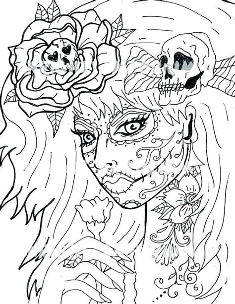 coloring pages day   dead skulls  getcoloringscom