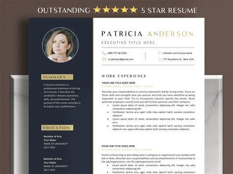 modern executive resume template  ceo resume template etsy mexico